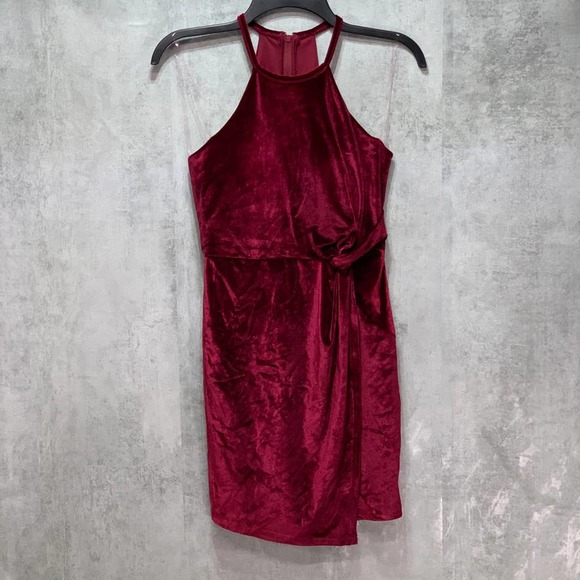 Crystal Doll Wine Burgundy Velvet Juniors' Knot - Picture 2 of 12